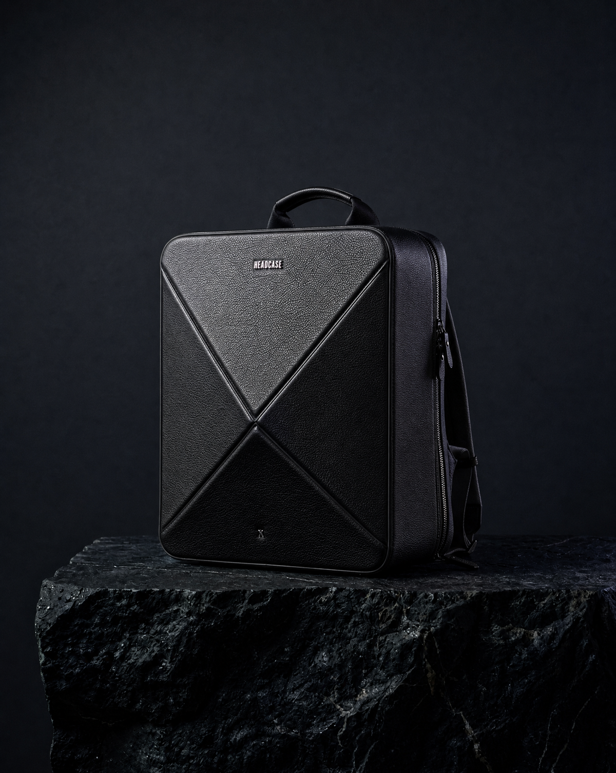 Headcase Travel Backpack _ vegan black 
leather 