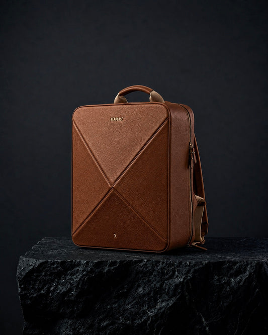 Headcase Travel Backpack _ vegan tobacco tan leather 